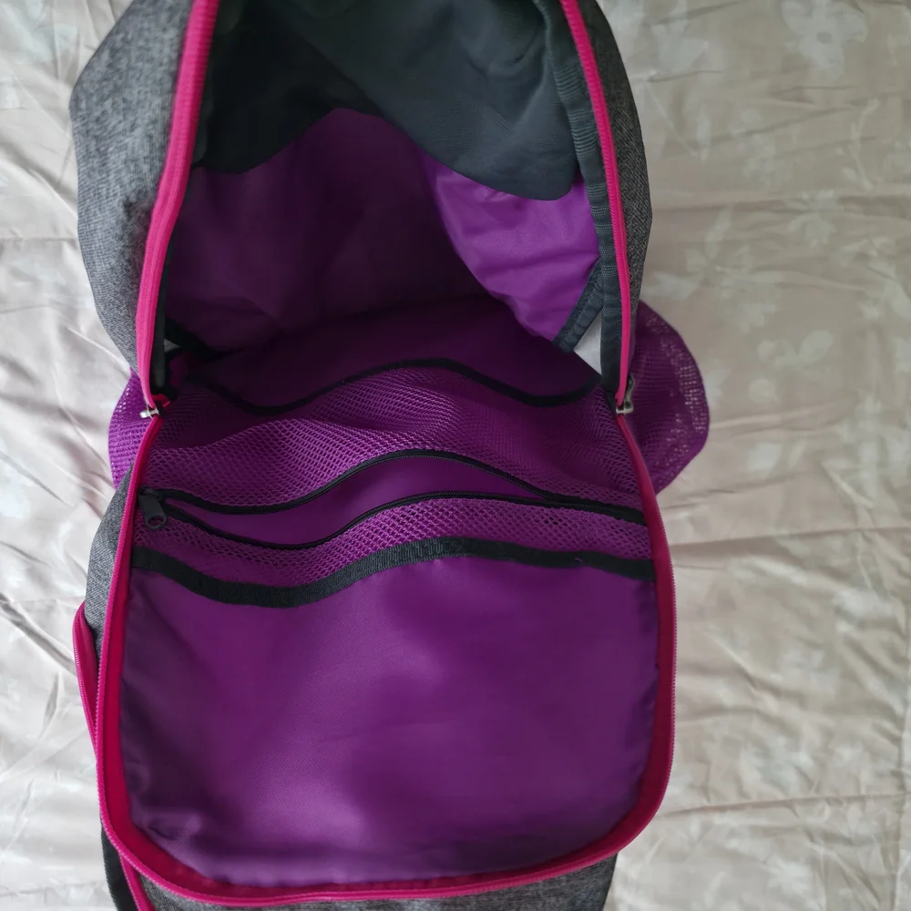 Adidas Gray and Purple Backpack - Picture 3 of 4